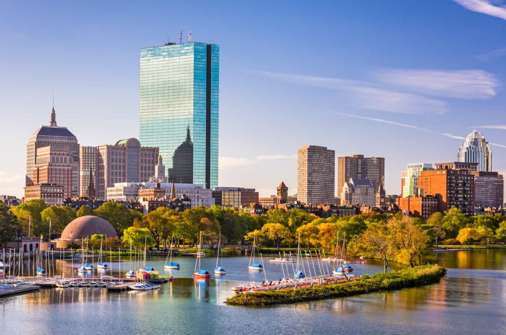 boston skyline sur la rivière