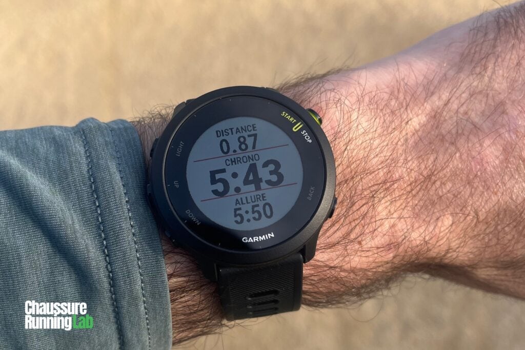 Garmin Forerunner 55 écran run course