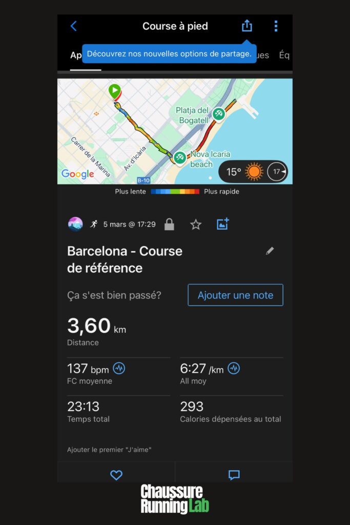précision GPS parcours forerunner 55